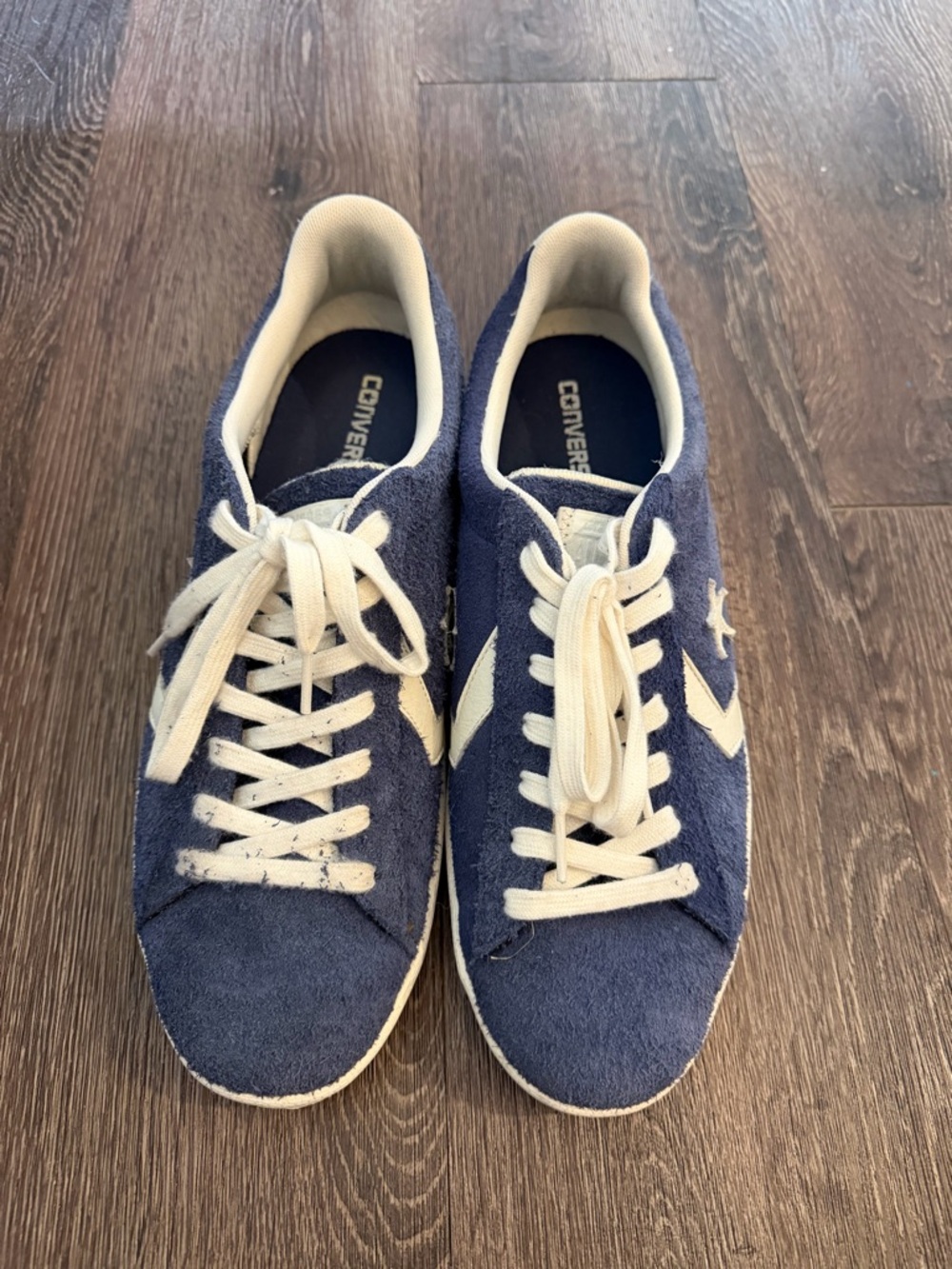 Converse Men's Navy Suede Sneakers with White Accents
